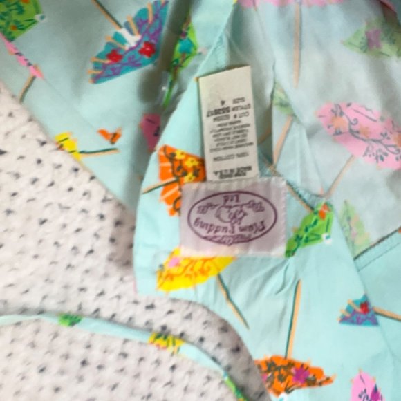 Plum Pudding Dress Youth Toddler Girls 4 Sleeveless Sundress Tropical Umbrella - Picture 8 of 9